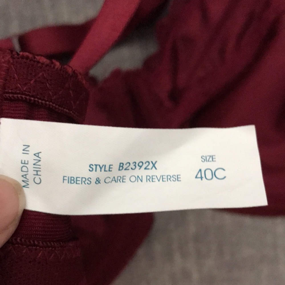 ❤️3X20 RENE ROFE Women Lace Embroidered Underwire Unlined Burgundy Bra |… - Picture 11 of 13